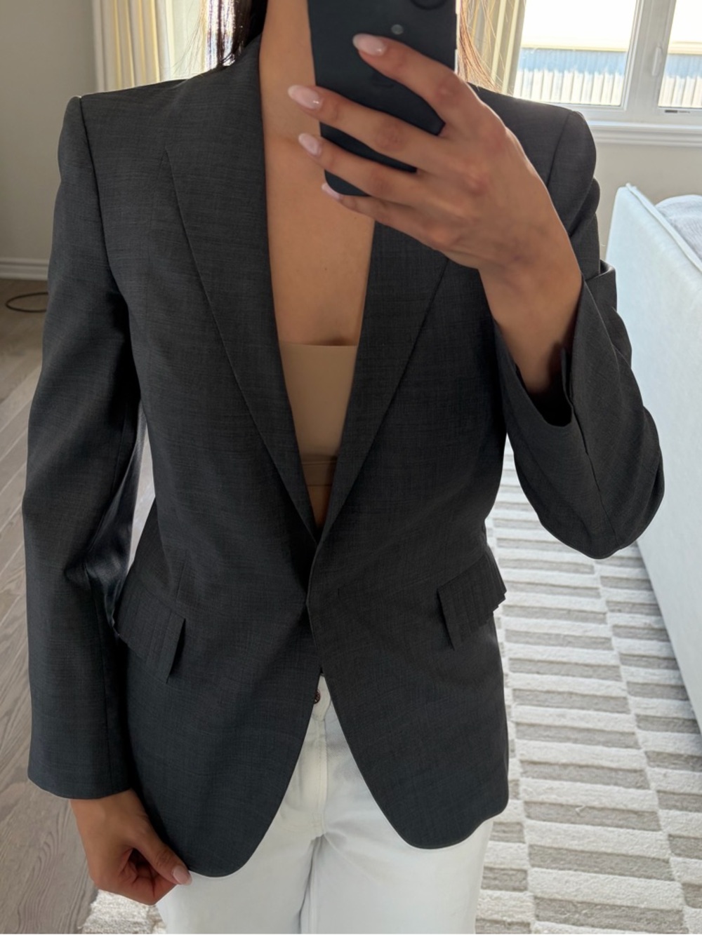 MARLOWE | Gray Women's Blazer - Tailored Single-Button Jacket